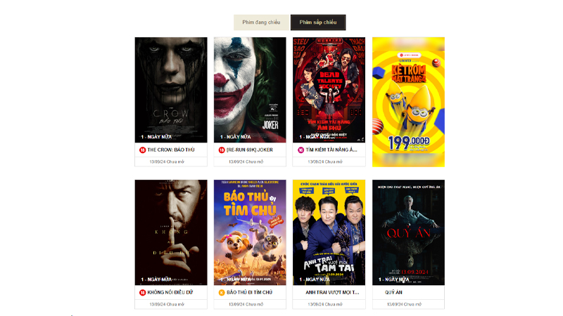 Lịch chiếu phim Lotte Cinema - Gold View tháng này