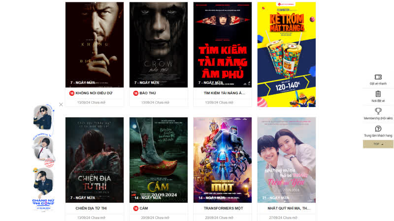 Lịch chiếu phim Lotte Cinema Cantavil