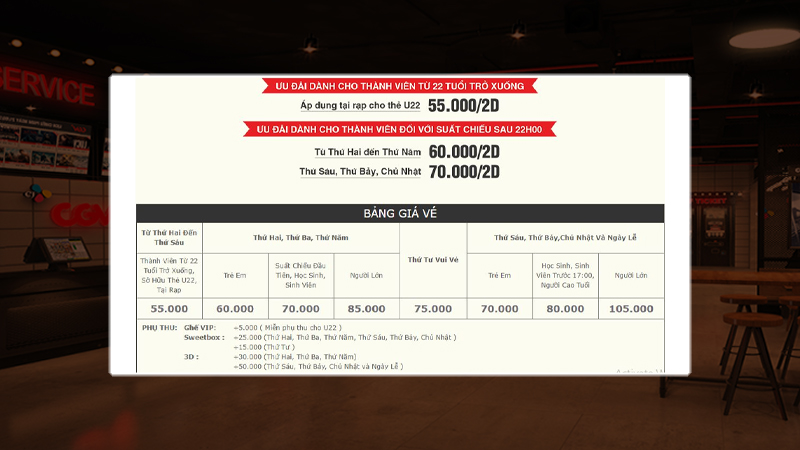 Giá Vé & Lịch Chiếu Phim CGV Bình Thạnh